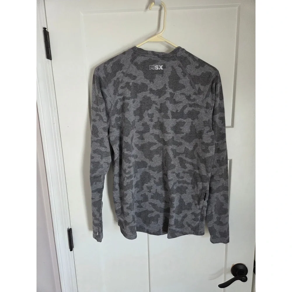 MSX by Michael Strahan Miami Dolphins Mens Grey Camo Long Sleeve Shirt Size M